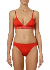 Balmain Logo Triangle Bikini Top