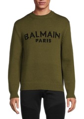Balmain Logo Virgin Wool Blend Sweater