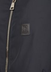 Balmain Logo Zipped Nylon Bomber Jacket