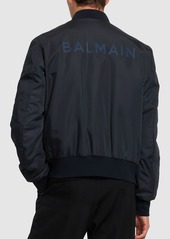 Balmain Logo Zipped Nylon Bomber Jacket