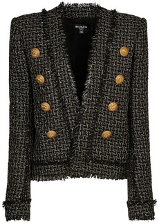 Balmain Lurex Tweed Collarless Jacket