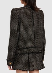 Balmain Lurex Tweed Collarless Jacket