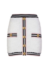 Balmain Maze Monogram Cotton Blend Mini Skirt