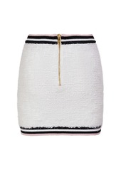 Balmain Maze Monogram Cotton Blend Mini Skirt