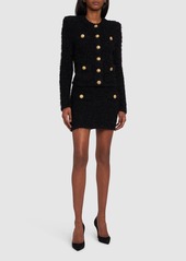 Balmain Maze Monogram Tweed Skirt