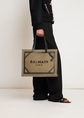 Balmain Medium B-army Canvas & Leather Tote Bag
