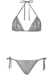 Balmain metallic-finish bikini set
