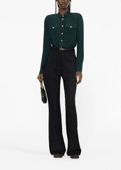 Balmain striped wool-blend flared trousers