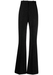 Balmain striped wool-blend flared trousers