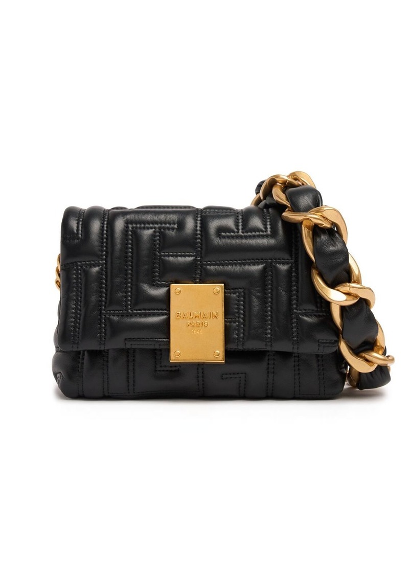 Balmain Mini 1945 Quilted Leather Bag