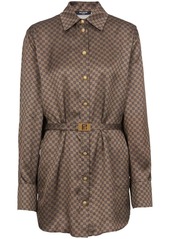 Balmain mini monogram-print silk shirt