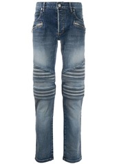 Balmain monogram detail slim-fit jeans