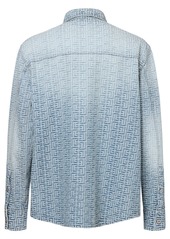 Balmain Monogram Jacquard Cotton Denim Shirt