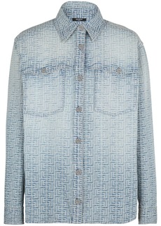 Balmain monogram-jacquard cotton shirt