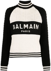 Balmain monogram-jacquard logo jumper