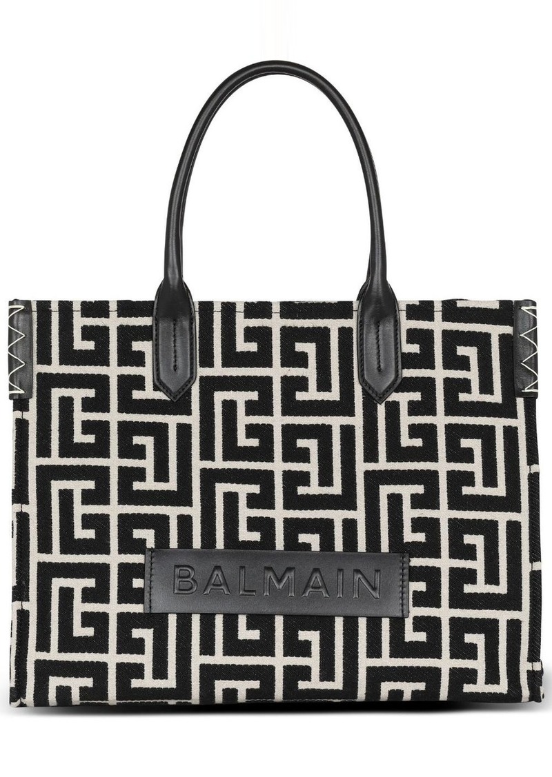 Balmain monogram-jacquard medium shopper bag