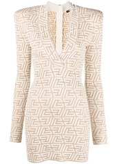 Balmain monogram-jacquard mini dress