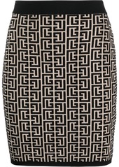 Balmain monogram-jacquard miniskirt