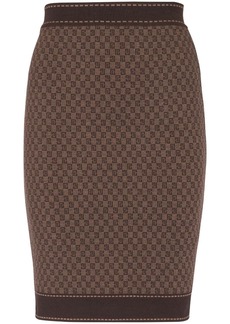 Balmain monogram-jacquard skirt