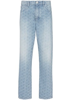 Balmain monogram-jacquard straight-leg jeans