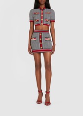 Balmain Monogram Knit Mini Skirt