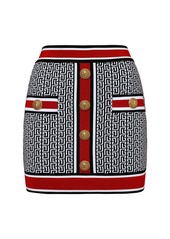 Balmain Monogram Knit Mini Skirt