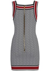 Balmain Monogram Knit Viscose Mini Dress