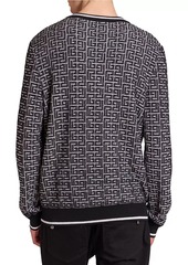 Balmain Monogram Merino-Knit Crewneck Sweater