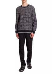 Balmain Monogram Merino-Knit Crewneck Sweater