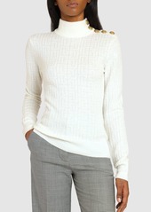 Balmain Monogram Mohair Blend Knit Sweater