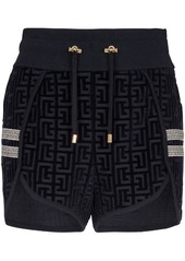 Balmain monogram-pattern mini shorts