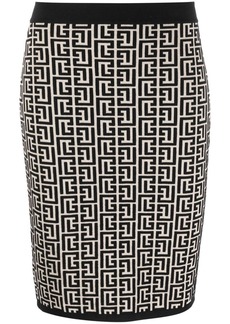 Balmain monogram pattern mini skirt