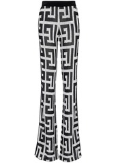 Balmain monogram-pattern straight trousers