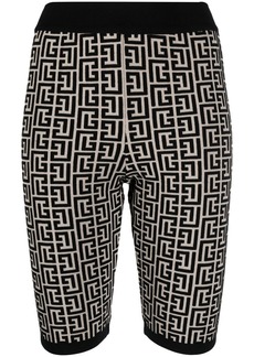 Balmain monogram-print knitted shorts