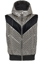 Balmain monogram-print puffer gilet