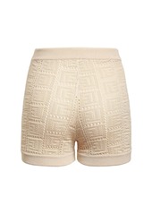 Balmain Monogram Viscose Knit Shorts