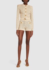 Balmain Monogram Viscose Knit Shorts