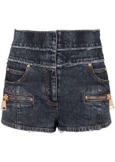 Balmain multi-pocket denim shorts