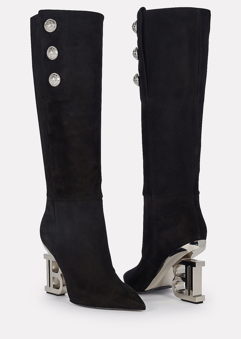 balmain boots with b heel