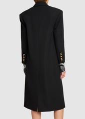 Balmain Oversize Wool Grain De Poudre Coat