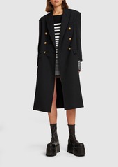 Balmain Oversize Wool Grain De Poudre Coat