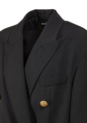 Balmain Oversize Wool Grain De Poudre Coat