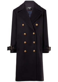 Balmain Oversized Double Breasted Wool Coat