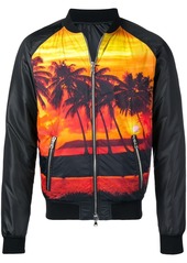 Balmain palm tree print bomber jacket