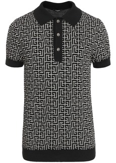 Balmain PB monogram jacquard polo shirt