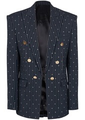 Balmain PB pinstripe double-breasted blazer