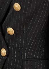 Balmain Pinstriped Wool Lurex Blazer