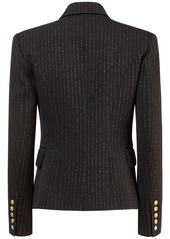 Balmain Pinstriped Wool Lurex Blazer