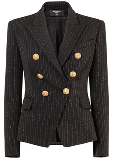 Balmain Pinstriped Wool Lurex Blazer