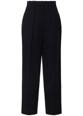 Balmain Pleated Grain De Poudre Wide Pants